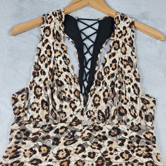 Vintage Guess Halter Top Animal Print Womens Sz Large Y2K Festival Goth Preppy - Picture 2 of 15